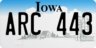 IA license plate ARC443
