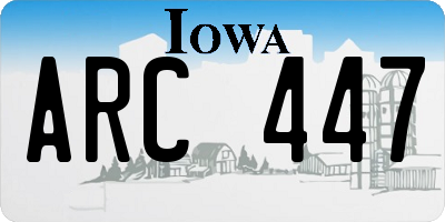 IA license plate ARC447