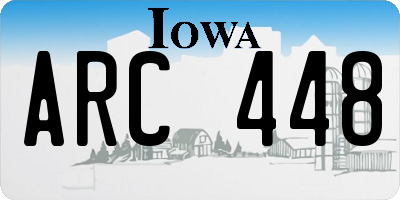 IA license plate ARC448