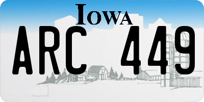 IA license plate ARC449