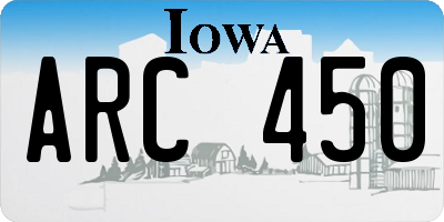 IA license plate ARC450