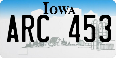 IA license plate ARC453
