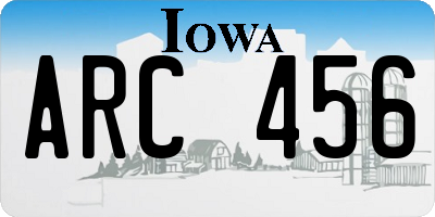 IA license plate ARC456