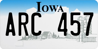 IA license plate ARC457