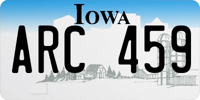 IA license plate ARC459