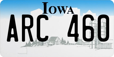 IA license plate ARC460