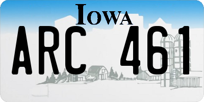 IA license plate ARC461