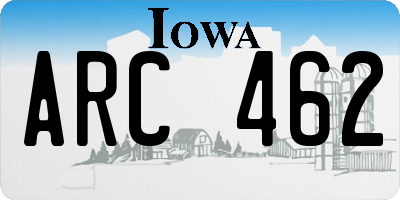 IA license plate ARC462