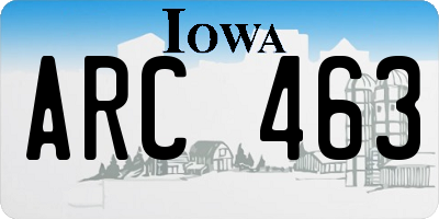 IA license plate ARC463