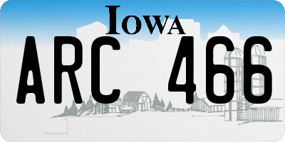 IA license plate ARC466