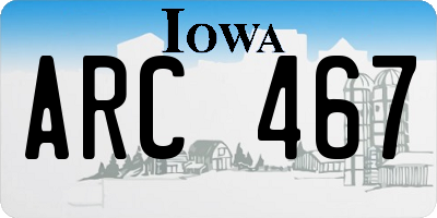 IA license plate ARC467