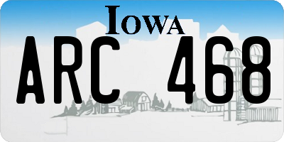 IA license plate ARC468