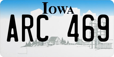 IA license plate ARC469