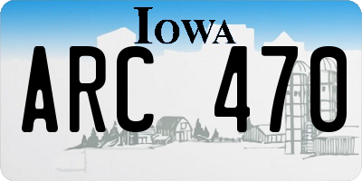 IA license plate ARC470