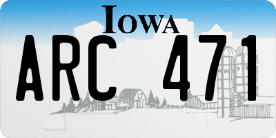 IA license plate ARC471