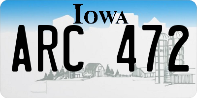 IA license plate ARC472