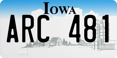 IA license plate ARC481