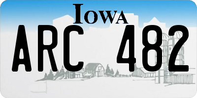 IA license plate ARC482