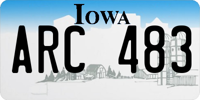 IA license plate ARC483