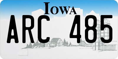 IA license plate ARC485