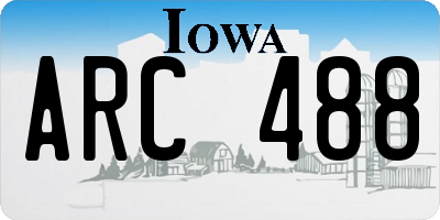 IA license plate ARC488