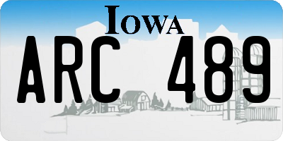 IA license plate ARC489