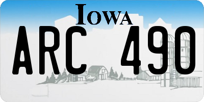 IA license plate ARC490