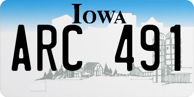 IA license plate ARC491