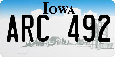 IA license plate ARC492