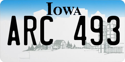 IA license plate ARC493