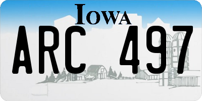 IA license plate ARC497