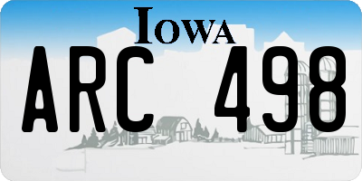 IA license plate ARC498