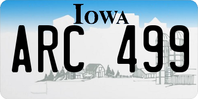 IA license plate ARC499
