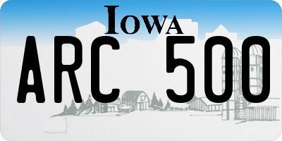 IA license plate ARC500