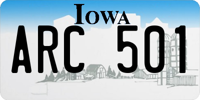 IA license plate ARC501