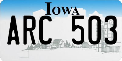 IA license plate ARC503