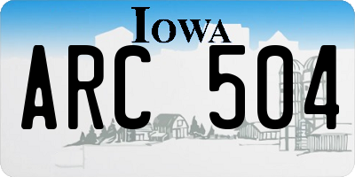 IA license plate ARC504