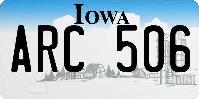 IA license plate ARC506