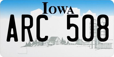 IA license plate ARC508