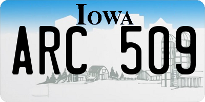IA license plate ARC509
