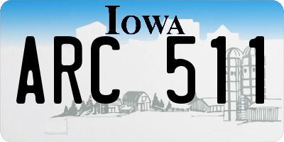 IA license plate ARC511