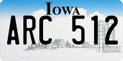 IA license plate ARC512
