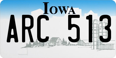 IA license plate ARC513