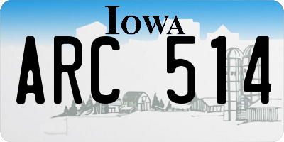 IA license plate ARC514