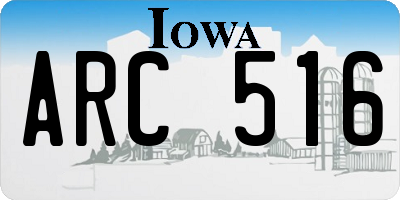 IA license plate ARC516