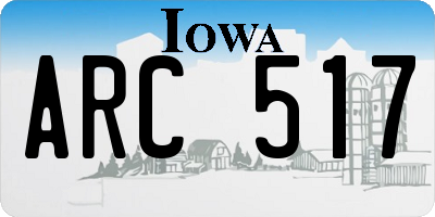 IA license plate ARC517