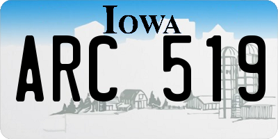 IA license plate ARC519