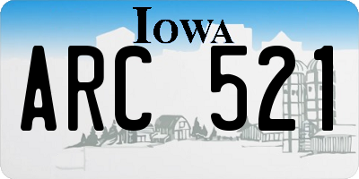 IA license plate ARC521