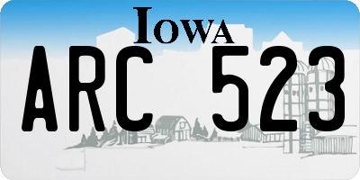 IA license plate ARC523