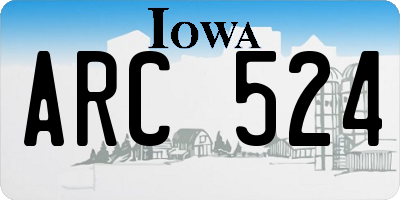 IA license plate ARC524